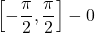 \[\left[ -\frac{\pi}{2}, \frac{\pi}{2} \right] - {0}\]