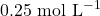 0.25 \text{ mol L}^{-1}