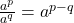 \frac{a^p}{a^q} = a^{p-q}