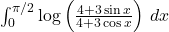 \int_0^{\pi/2} \log\left(\frac{4+3\sin x}{4+3\cos x}\right) \, dx