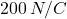 200\,N/C