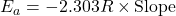 E_a = -2.303 R \times \text{Slope}