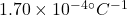 1.70 \times 10^{-4} {}^\circ C^{-1}