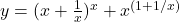 y = (x+\frac{1}{x})^x + x^{(1+1/x)}
