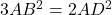 3AB^2 = 2AD^2