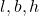 l, b, h