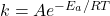 k = A e^{-E_a/RT}