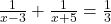 \frac{1}{x - 3} + \frac{1}{x + 5} = \frac{1}{3}