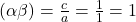 (\alpha \beta) = \frac{c}{a} = \frac{1}{1} = 1