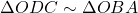 \Delta ODC \sim \Delta OBA