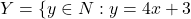 Y = \{y \in N: y = 4x + 3