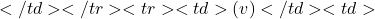 </td></tr><tr><td>(v)</td><td>