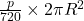\frac{p}{720} \times 2\pi R^2