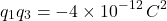 \[ q_1q_3=-4\times10^{-12}\,C^2 \]