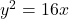 y^2=16x