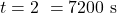 Rendered by QuickLaTeX.com t = 2\ \text{घंटे} = 7200\ \text{s}