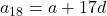 a_{18} = a + 17d