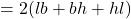 = 2(lb+bh+hl)