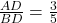 \frac{AD}{BD} = \frac{3}{5}