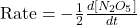 \text{Rate} = -\frac{1}{2} \frac{d[N_2O_5]}{dt}