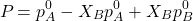 \[P_{\text{कुल}} = p_A^0 - X_B p_A^0 + X_B p_B^0\]