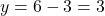y = 6 - 3 = 3