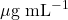 \mu\text{g mL}^{-1}