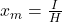 x_m = \frac{I}{H}