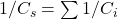 1/C_s=\sum 1/C_i