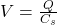 Rendered by QuickLaTeX.com V = \frac{Q}{C_s}