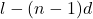 l - (n - 1)d