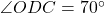 \angle ODC = 70^\circ