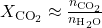 X_{\text{CO}_2} \approx \frac{n_{\text{CO}_2}}{n_{\text{H}_2\text{O}}}