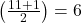 \left(\frac{11+1}{2}\right) = 6^{\text{वां}}