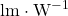 \text{lm} \cdot \text{W}^{-1}