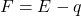 F = E-q