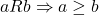aRb \Rightarrow a \geq b