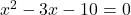 x^2-3x-10=0