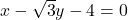 x - \sqrt{3}y - 4 = 0