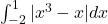 \int_{-2}^1 |x^3-x|dx