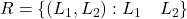 R = \{(L_1,L_2): L_1 \text{ समान्तर है } L_2\}