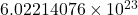 6.02214076 \times 10^{23}