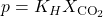 p = K_H X_{\text{CO}_2}
