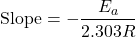 \[\text{Slope} = -\frac{E_a}{2.303 R}\]