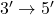 3' \rightarrow 5'