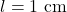 l = 1 \text{ cm}
