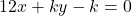 12x + ky - k = 0