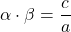 \[\alpha \cdot \beta = \frac{c}{a}\]