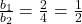 \frac{b_1}{b_2} = \frac{2}{4} = \frac{1}{2}