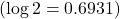 (\log 2 = 0.6931)